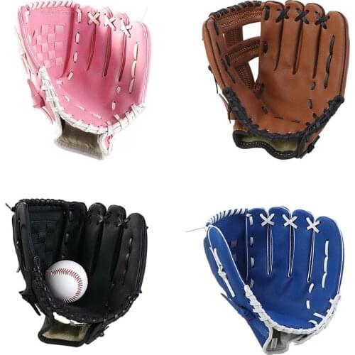 Children Adult Baseball Gloves Leather Softball Practice Equipment Professional Training Match Mittens Left Hand Sport Glove