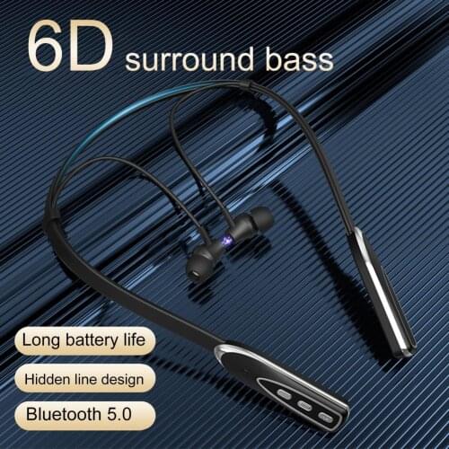 BL-01 Earphones Noise Reduction In-ear Sweatproof ABS Wireless Headsets Neck Hanging Stereo Bluetooth 5.0 Headphones for Sports