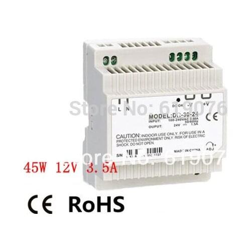 Din Rail Single Output Switching power supply 45W 12V 3.5A