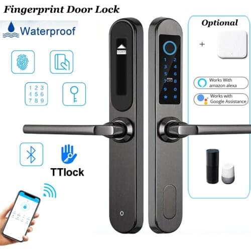 Bluetooth Wifi Sliding Gate lock Waterproof Fingerprint Door lock Outdoor gate opener TTLOCK Electric Lock Swing Gate Lock