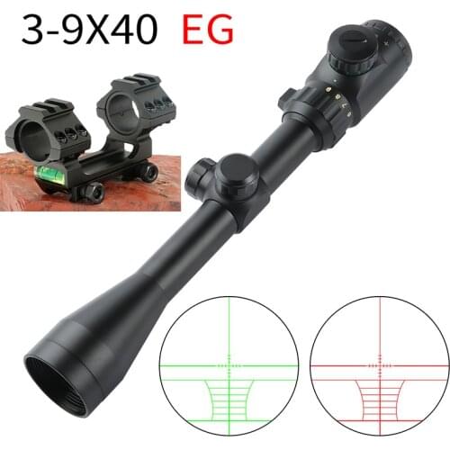 BU 3-9X40 EG Spotting scope for rifle hunting Reticle Riflescope Scope for Hunting Optical Collimator Gun Sight Red Green Airso