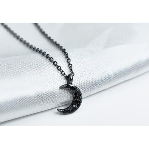 Black Moon Chain Pendant Necklace For Women Punk Jewelry Necklaces Party Female Fashion Accessories