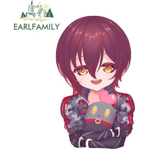 EARLFAMILY 13cm x 7cm for Girl with Short Purple Hair Car Stickers and Decals DIY Waterproof Fashion VAN Window Trunk Decoration