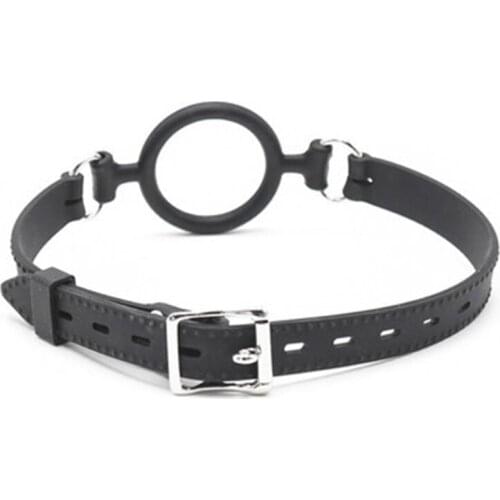 Hot Silicone Ring Open Mouth Gag Leather Bondage Restraint Fetish Adult Oral Sex Toy sy998