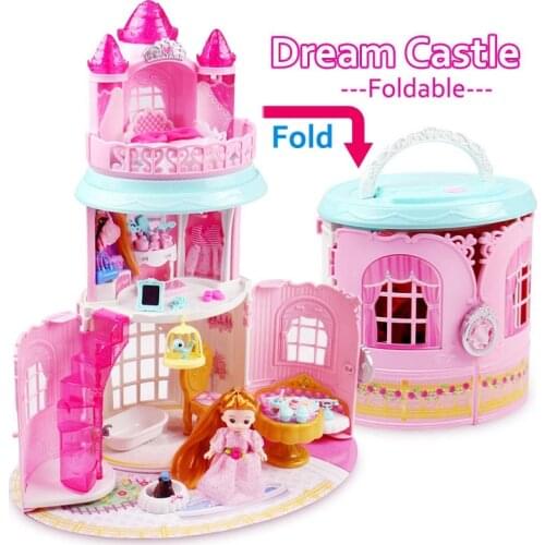 Doll House DIY Hand Make Wooden Assemble Houses Miniature Dollhouse Furniture Kit Large LED Toys Children Christmas Gift A080