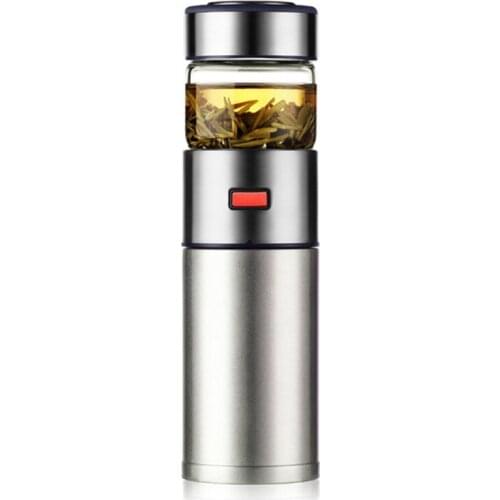 Best 570Ml Glass Water Bottle with Tea Strainer Tea Water Separation Infuser Free to Disassemble for Office