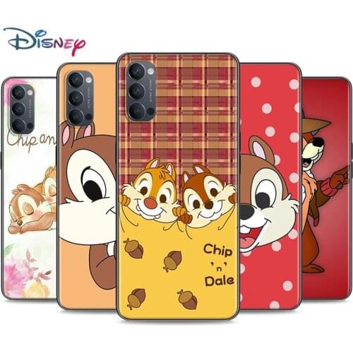 Cute Bunny Chip Soft Black Silicone Cover For OPPO Reno 5 Pro+ 3 4 Lite F SE Z Pro 4G 5G Phone Case Shell