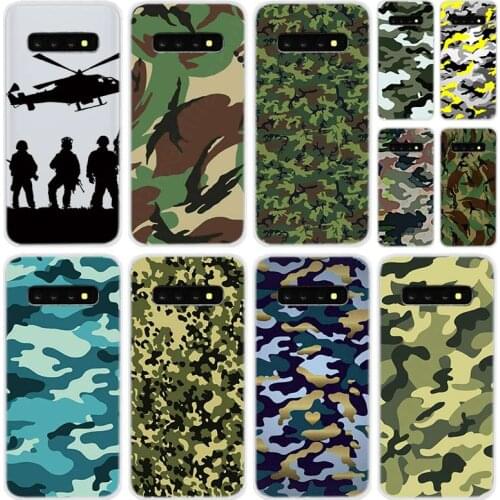 Soft Silicone Case For Samsung Galaxy S21 S20 Uitra S10 S9 S8 Plus Lite Ultra S20fe S10e S7Edge Camouflage Pattern
