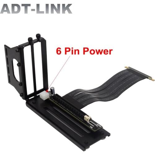 New Coming RTX3060 Graphics Card BTC Mining Flat Cable 90 Degree Angled Socket&Bracket PCI-E X8 To X16 Riser Cable With 6P Power