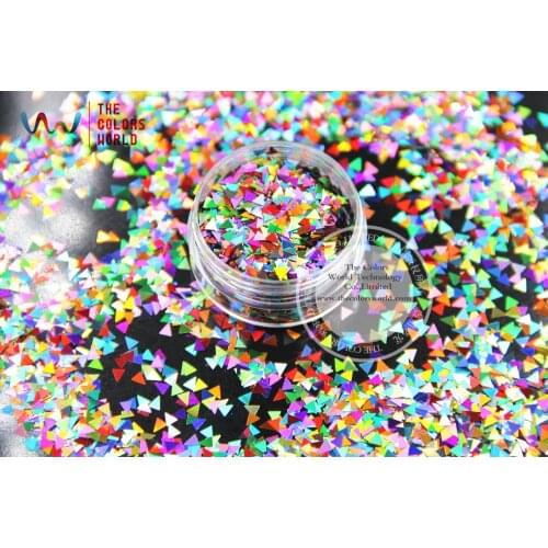 TA3-310 Mix Laser Holographic Colors Triangle Shape Glitter Sequins for nail art DIY decoration and Holiday decorations