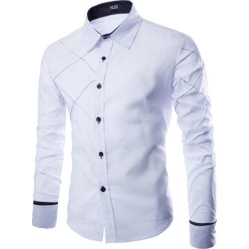 Male Social Shirt Mens Big Code Long Sleeve Shirt Casual Lattice Walking Line Design Shirt Mens Thin Shirt Brand Clothing