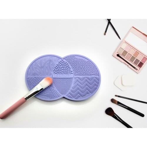 Silicon Makeup Brush Cleaning Mat Brush Cleaner Pad Cosmetic Portable Washing Tool Scrubber with Suction