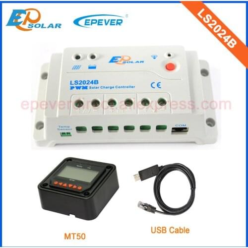 Solar controller for 12V 300W panels system battery Charger regulator LS2024B 20A 20amps PWM EPEVER Product MT50 Meter