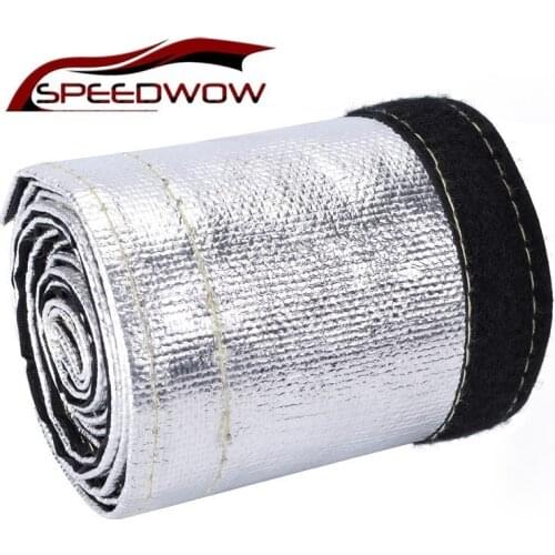 SPEEDWOW Silver Glass Fibre Metallic Heat Shield Thermal 6 Feet Sleeve Insulated Wire Hose Cover Shroud Universal 2cm 2.5cm 3cm