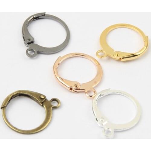 20Pcs/lot Gold Color French Earring Hooks Lever Back Open Loop Setting for DIY Earring Clips Clasp Jewelry Making Accessories