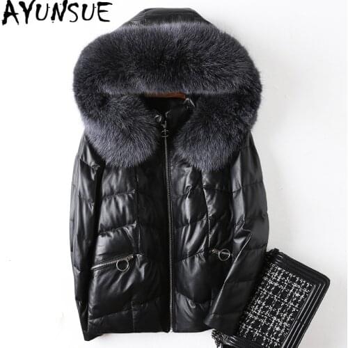 Genuine Leather Jacket Winter Jacket Women Fox Fur Collar Down Jackets for Women Real Sheepskin Coat Chaqueta Mujer Y8603Q71 KJ