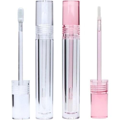 New Round Transparent Cosmetic Packaging Bottle Clear Lip Gloss Container 5.5 ML Plastic PETG Empty Lip Gloss Tube 10/30/50pcs