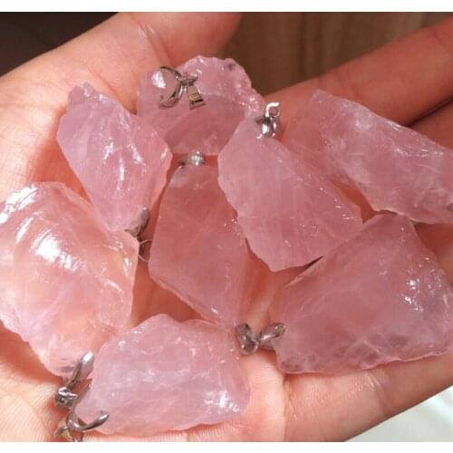 100 grams，New style natural pink crystal gravel, pink crystal irregular stone pendant, necklace household decoration