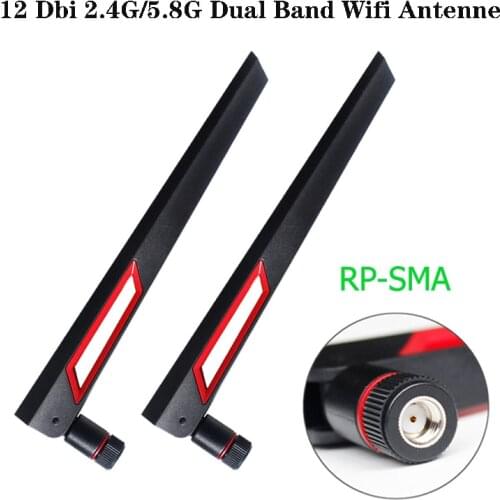 12 Dbi Dual Band Wifi Antenne 2.4G 5G 5.8Gh Rp Sma Mannelijke Universele Antennes Versterker Wlan Router Antenne Booster