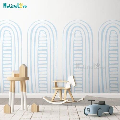 2pcs/set Double Arch Geometric Decor Rainbow Design Removable Vinyl Wall Sticker Babyroom Bedroom Home Decor BD745