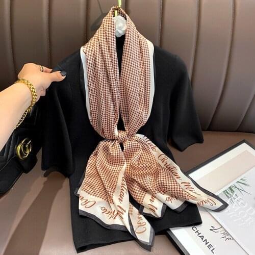 2021 new spring ladies scarf high quality shawl silk fashion scarf headscarf beach sunscreen bag headscarf scarf 40cm*160cm