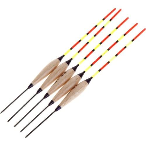 5 Pcs/Set Fishing Float Fluorescent Tail Luminous Stick Floating Buoy Tackle Barr Wood Wooden Sticks Accessories Ice Fishing W20
