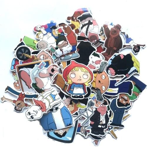 67Pcs waterproof cartoons play tricks on one family Decal For Snowboard Laptop Luggage Car Fridge Car-Styling Vinyl Home