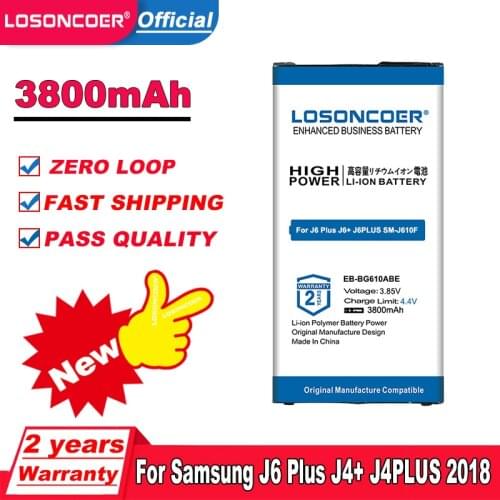 3700mAh EB-BG610ABE Battery For Samsung Galaxy J6 Plus J6+ J6PLUS SM-J610F / J4+ J4PLUS 2018 SM-J415 / J4 Core J410 ON7 2016