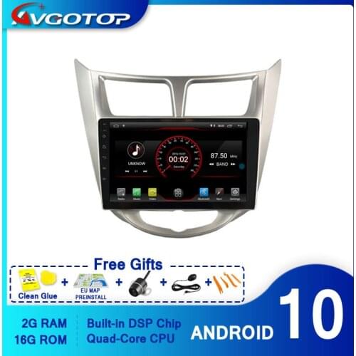AVGOTOP CAR DVD PLAYER GPS Android 10 FOR HYUNDAI VERNA/ACCENT/SOLARIS 2011-2012 Navigation Multimedia car player