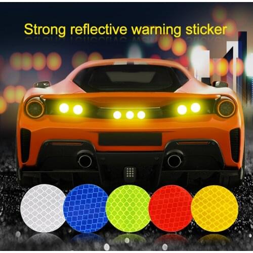 Car Solid Color Round Car Reflective Strip Warning Sticker For Bus Backpack Bicycle Baby Car Waterproof Safety Door Stickers