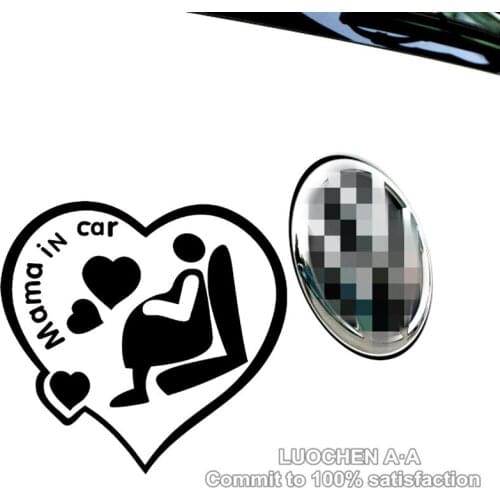 Car Stickers Mama In Car Heart-shaped Lovely Creative Decals Waterproof Auto Tuning Styling 15x14cm D10