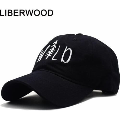 LIBERWOOD Embroidery WILD Travel Baseball Cap Men Women Summer Cotton Dad Hat Adjustable Outdoor Snapback