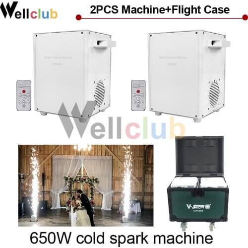 2pcs with Case dj sparkler 650W cold spark machine For Wedding Stage Fireworks Machine DMX Remote Control flame effect machine