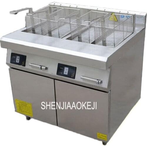 Electric deep fryer commercial chicken pressure fryer double cylinder fryer Stainless steel French fries electric fryers380V 1pc