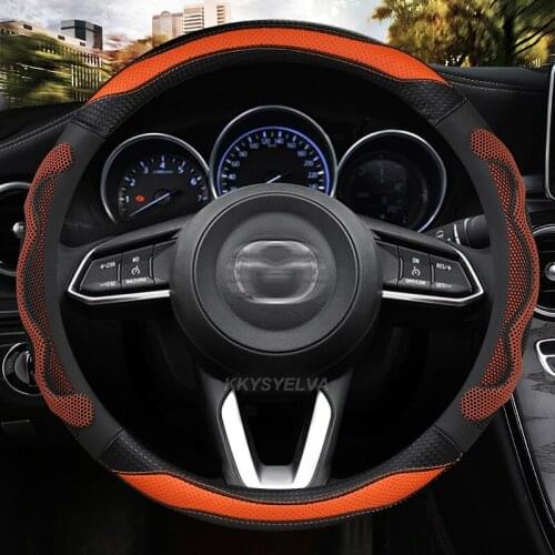 PU Leather Car Steering Wheel Cover for CX-3 CX-4 CX-5 CX-7 CX-9 Mazda 3 Axela 6 Gh Gj Demio Anti-Slip Funda Volante