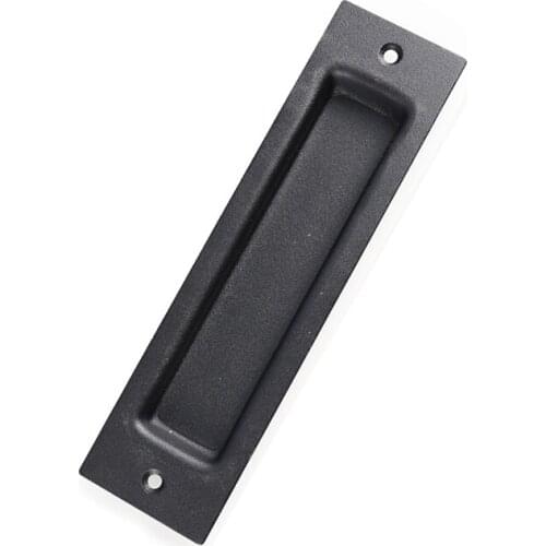 Kinmade 8inch Black Barn Door Flush Pull Handle Rectangular Recessed handle
