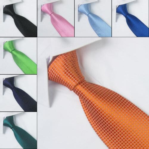 2018 Classic Men Solid Plaid 8CM Necktie Man Wedding Party Holiday Casual Neck Tie