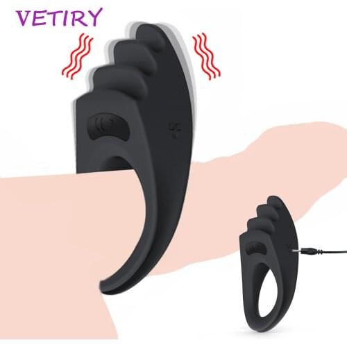 Cock Ring Vibrator Penis Ring Massager Penis Clitoral Stimulation Sex Toys for Man Delay Ejaculation Long Lasting Erection