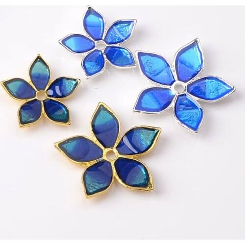 10 Pcs Exquisite Alloy Flower Bead Cap Connectors Hair Accessories Findings DIY Jewelry Making