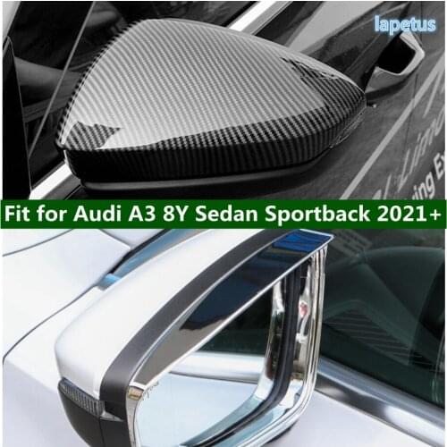 Door Side View Wing Mirror Shell / Rain Eyebrow Frame Exterior Cover Trim Accessories Fit for Audi A3 8Y Sedan Sportback 2021