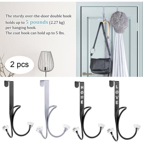 Stainless Steel Over The Door Hooks Coat Hat Hanger Door Hook Rack Wall Hanging Rack For Cloth Pants Hat Towel