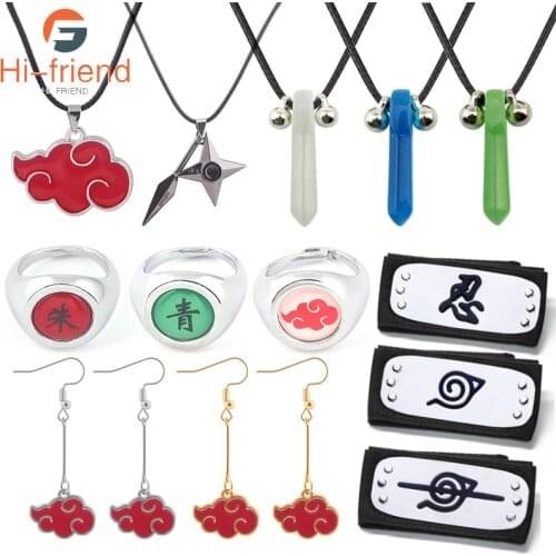 Hot Anime Akatsuki Organization Red Cloud Necklace Series For Women Men Pendant Accessories Cosplay Prop Jewelry Gift