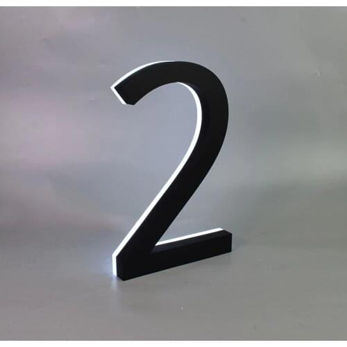 Metal 3D Led House Numbers Light Outdoor Waterproof Home Hotel Door Plates Stainless Steel Illumilous Lettre Sign Address Diy