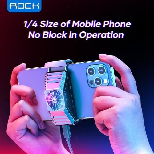 ROCK Metal Mobile Phone Coolers Fan Portable Adjustable for iPhone 12 Pro Max Xiaomi 11 Phone Radiator With Semiconduc Low Noise