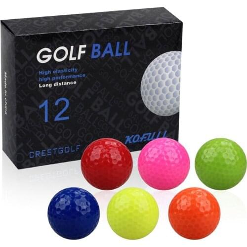 Crestgolf Colored Practice Golf Balls Pack of 12 Driving Range Golf Ball Golfer Gift Golf Accessories 6 Colors for Your Choice