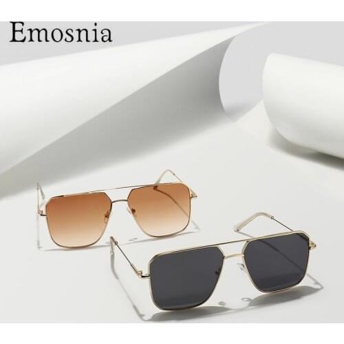 Emosnia Oversized Square Fashion Sunglasses Men Women Metal Frame Gradient Lens Luxury Brand Design Dropship Eyewear UV400