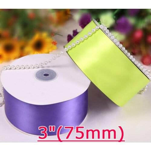 [IuBuFiGo] 3"(75mm) Single Face Satin Ribbon Wedding Satin 100yard/roll Free shipping