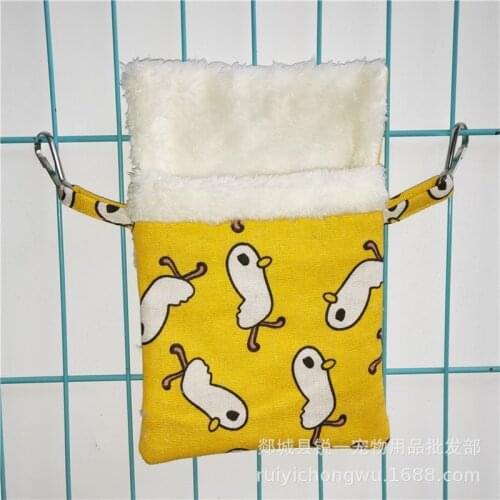 New Sugar Glider Hanging Hammock Swing Bag Small Pet Hamster Snuggle Sleep Bed Warm Plush Nest Guinea Pig Bed Pet accessories
