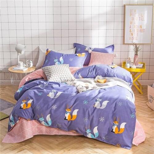 Bedclothes Funny Fox Bedding Set Bed Linen Ultra Soft Bedding Bag 3/4pcs Duvet Cover Sets Quilt Cover Bed Flat Sheet Pillowcase