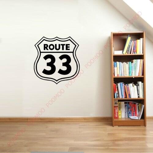 Rushed Diy Poster Vintage Signs Route 33 Number Stickers Living Room Wall Decals Window Home Decor Office Garage Pvc Decal
